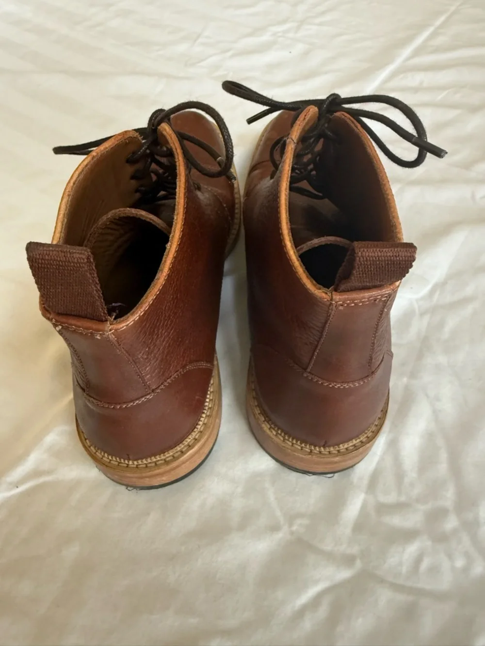 Taft Brown Leather Chukka Lace-Up Handcrafted Boots Mens Size 42 Good Condition